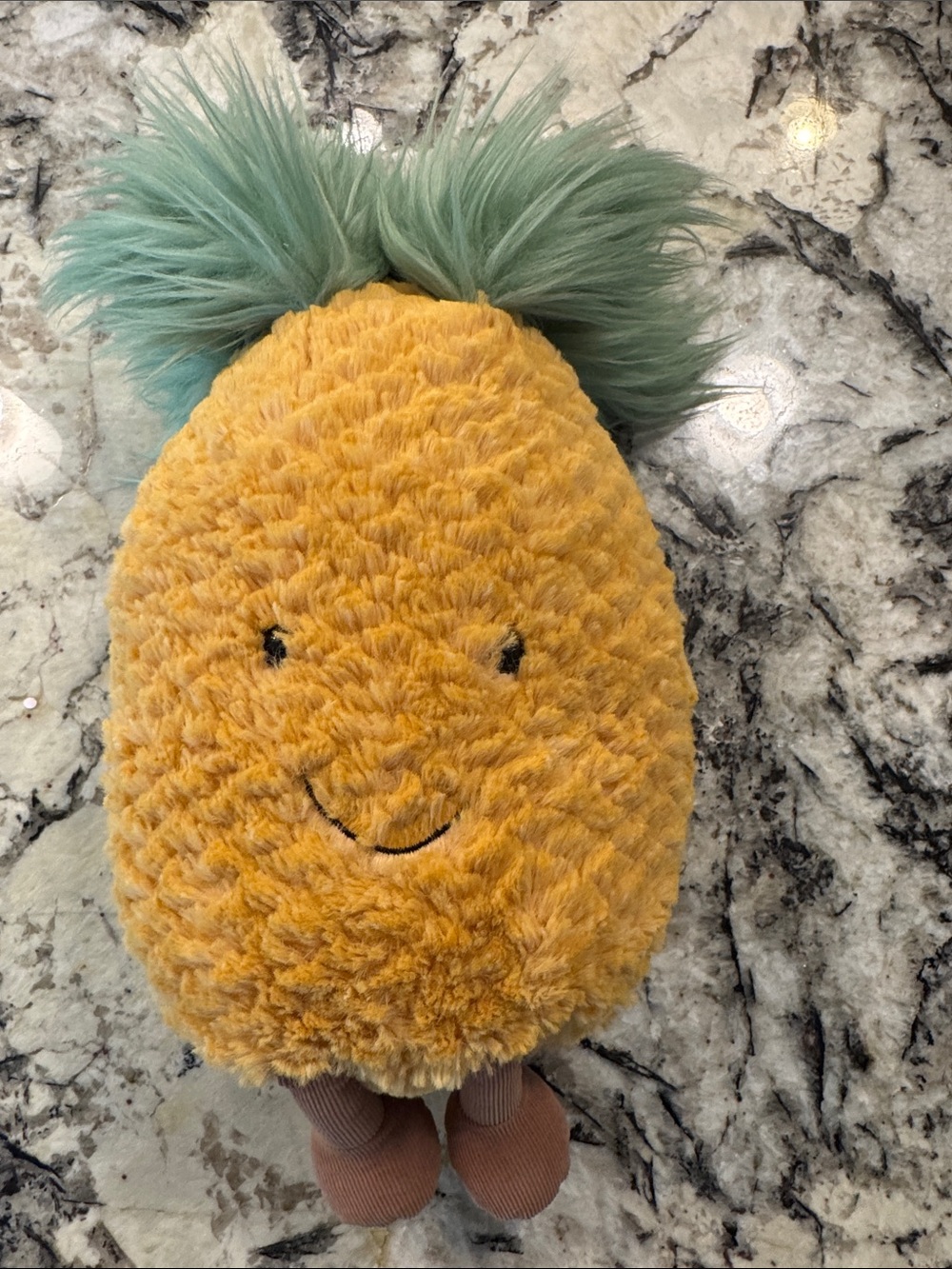 Jellycat Yellow Pineapple Plush with Mint Green Top